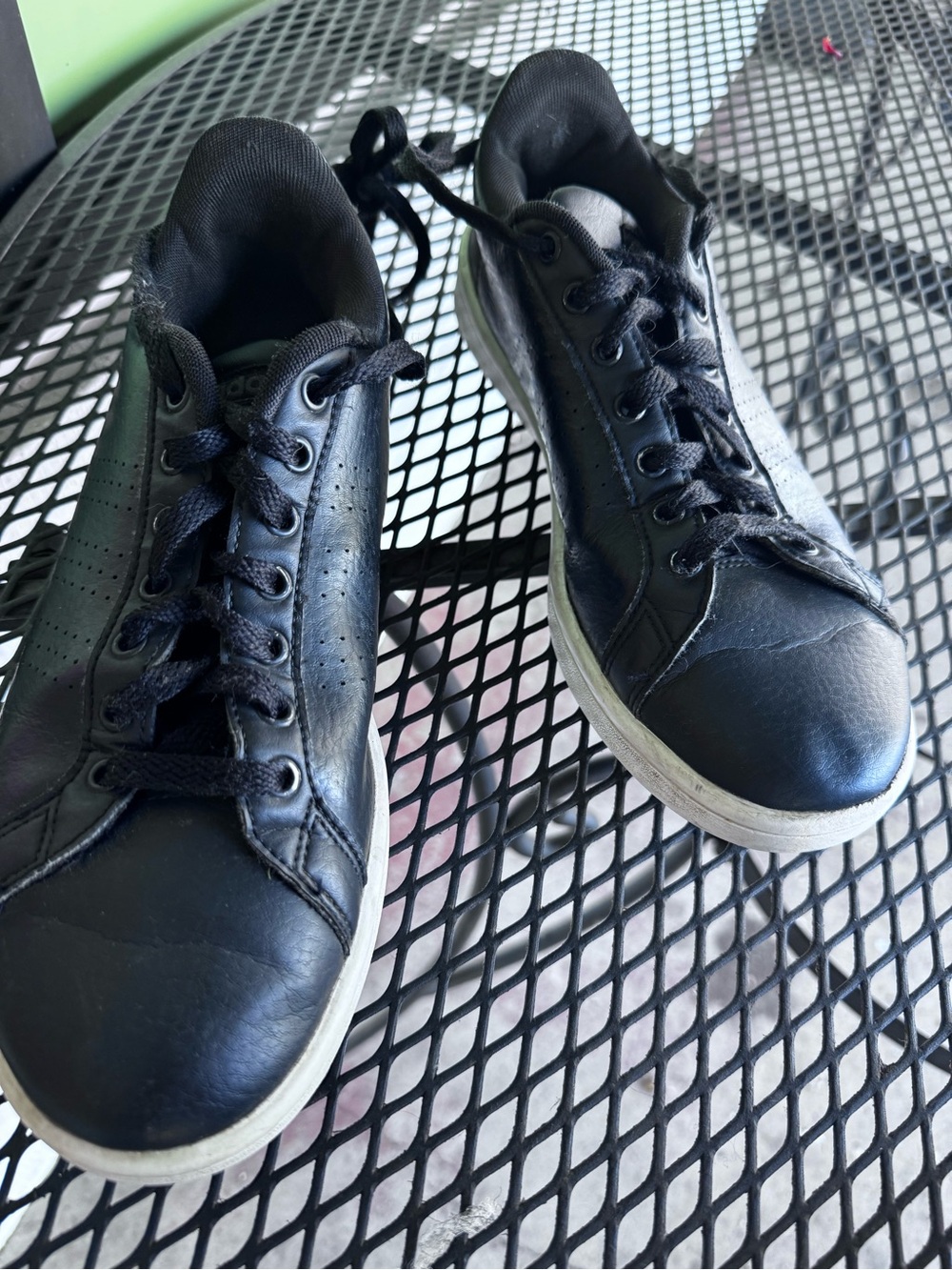 Men's Black Leather Adidas Low-Top !Neo Casual Sneakers